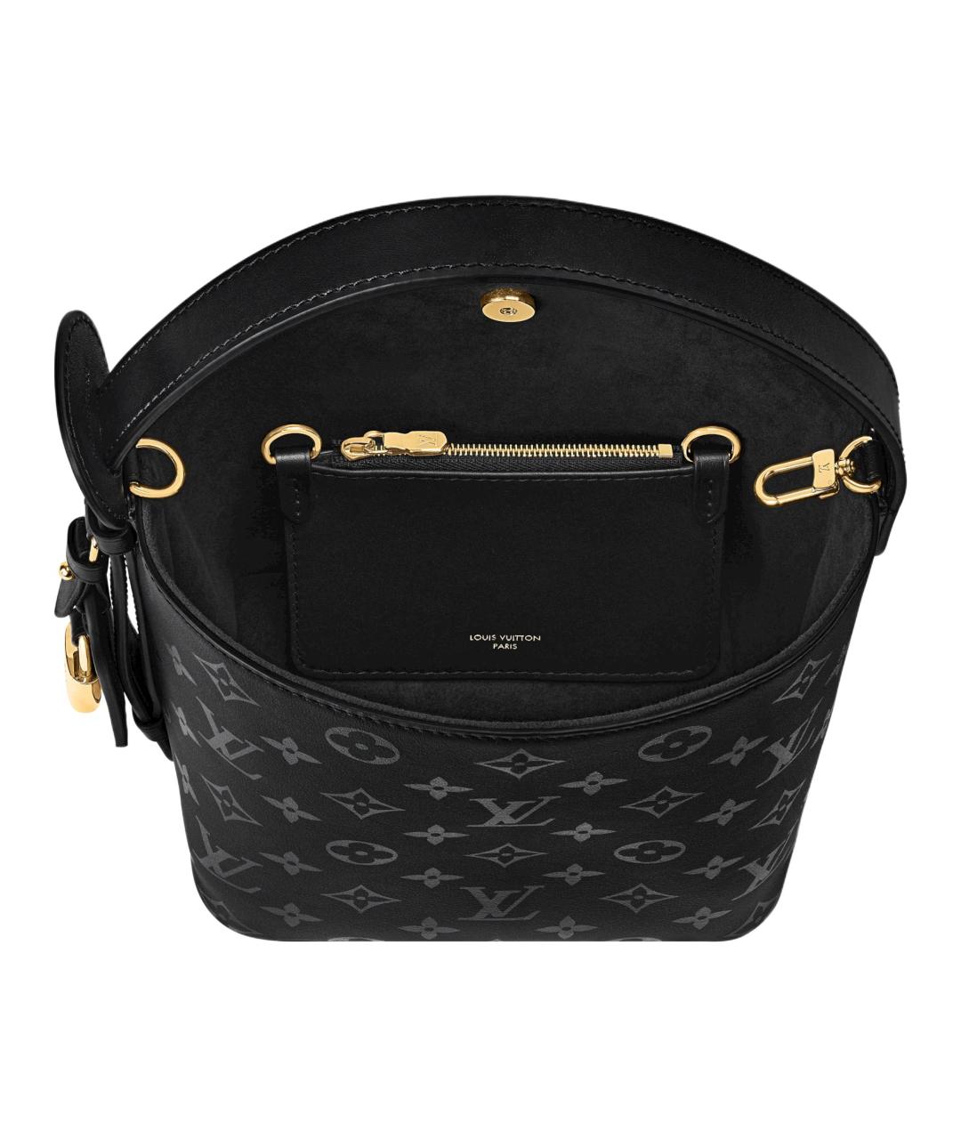 LOUIS VUITTON Черная кожаная сумка через плечо, фото 4