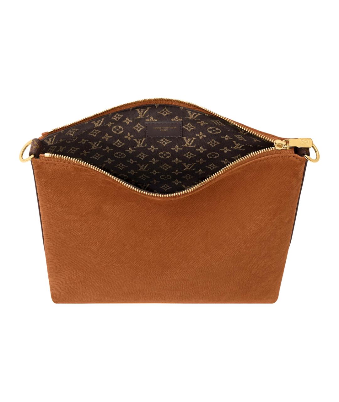 LOUIS VUITTON Коричневая замшевая сумка через плечо, фото 4