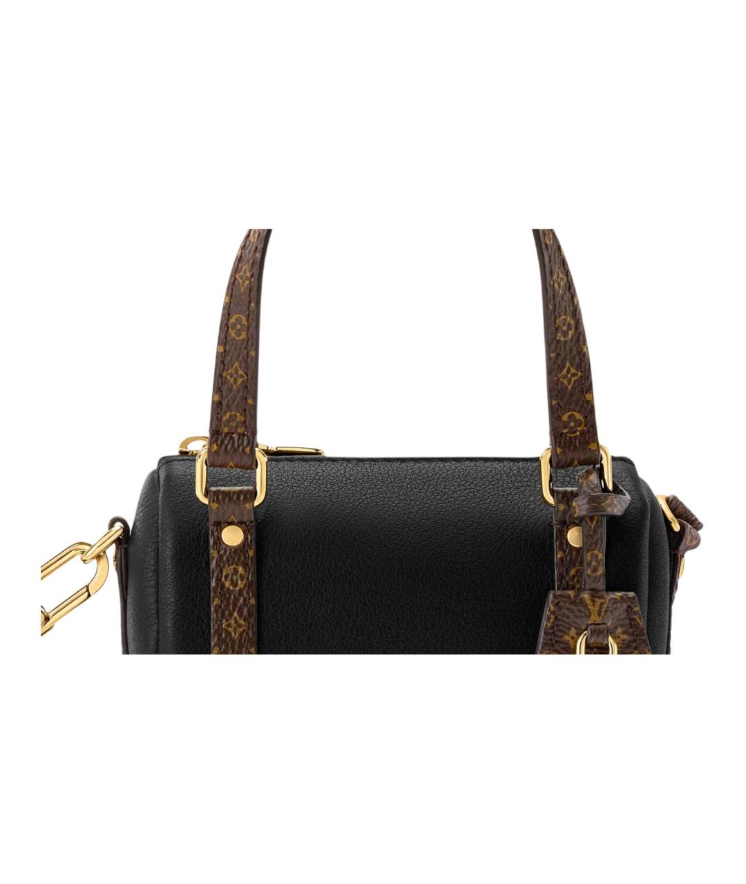 LOUIS VUITTON Черная кожаная сумка через плечо, фото 4