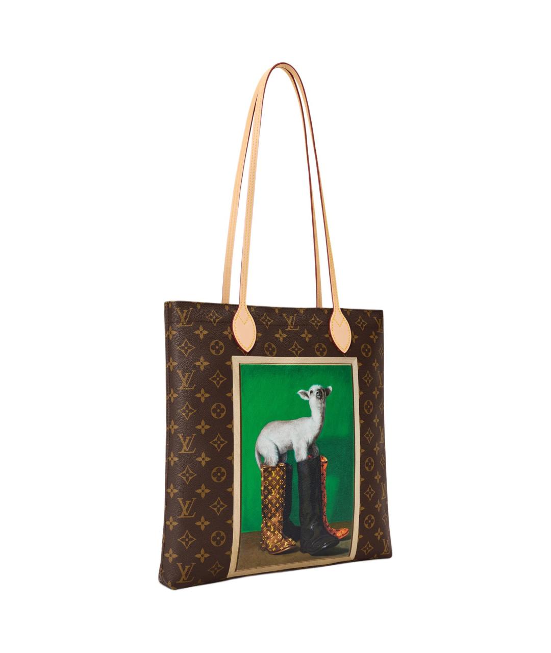LOUIS VUITTON Коричневая сумка тоут из канвы, фото 2