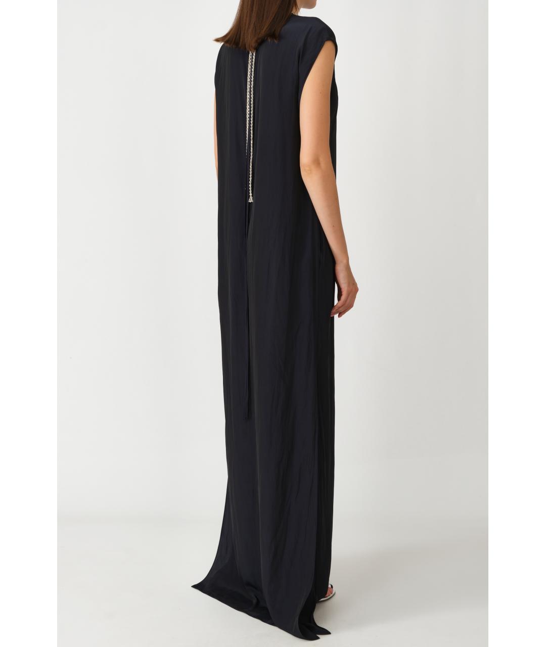 LANVIN Темно-синее полиэстеровое вечернее платье, фото 4