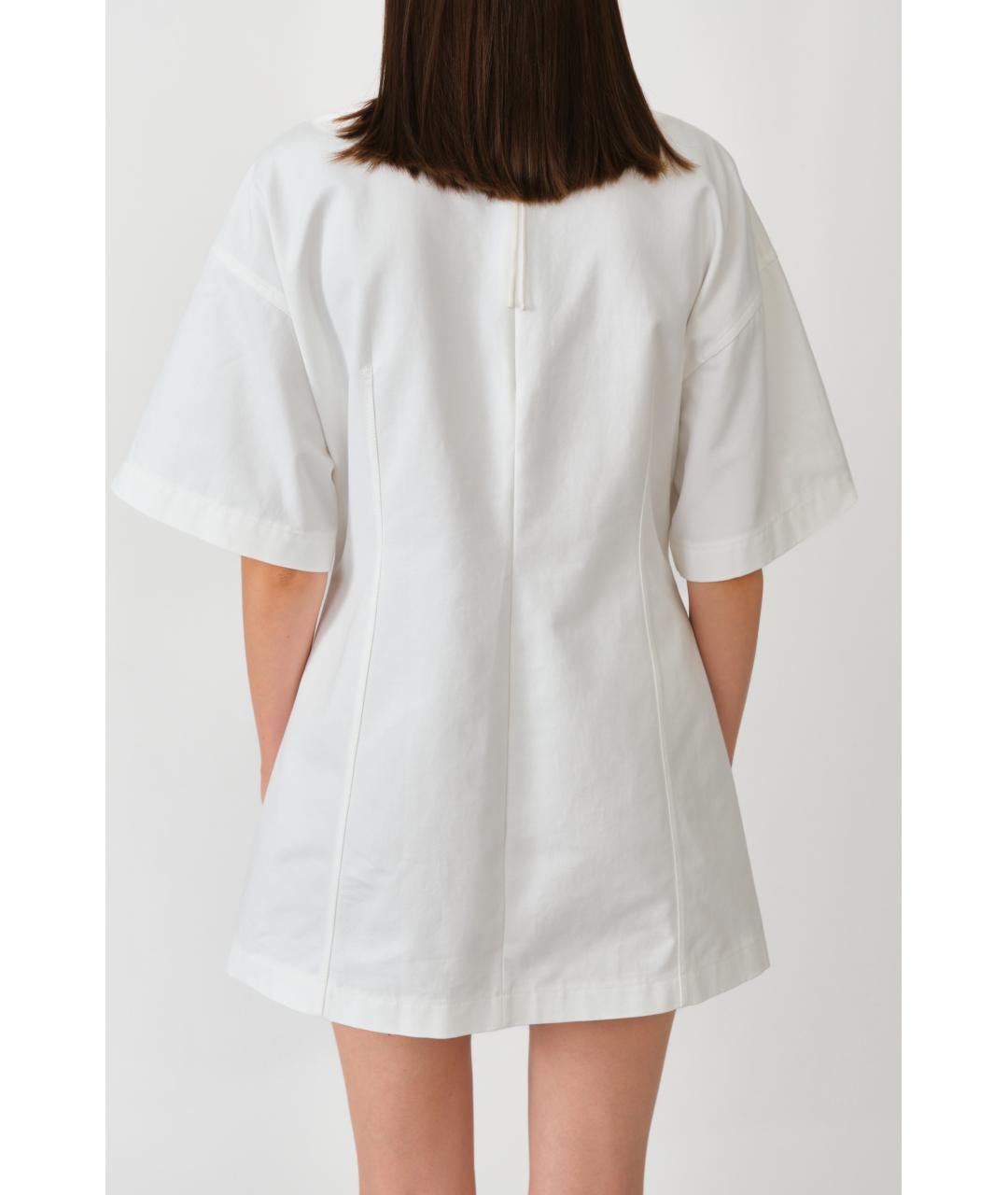 Carven Белое хлопковое повседневное платье, фото 5