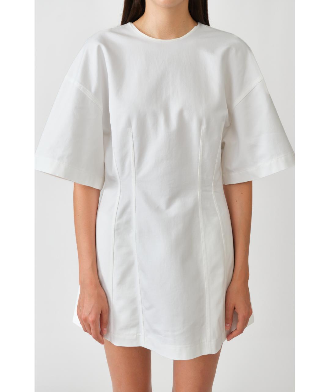 Carven Белое хлопковое повседневное платье, фото 8