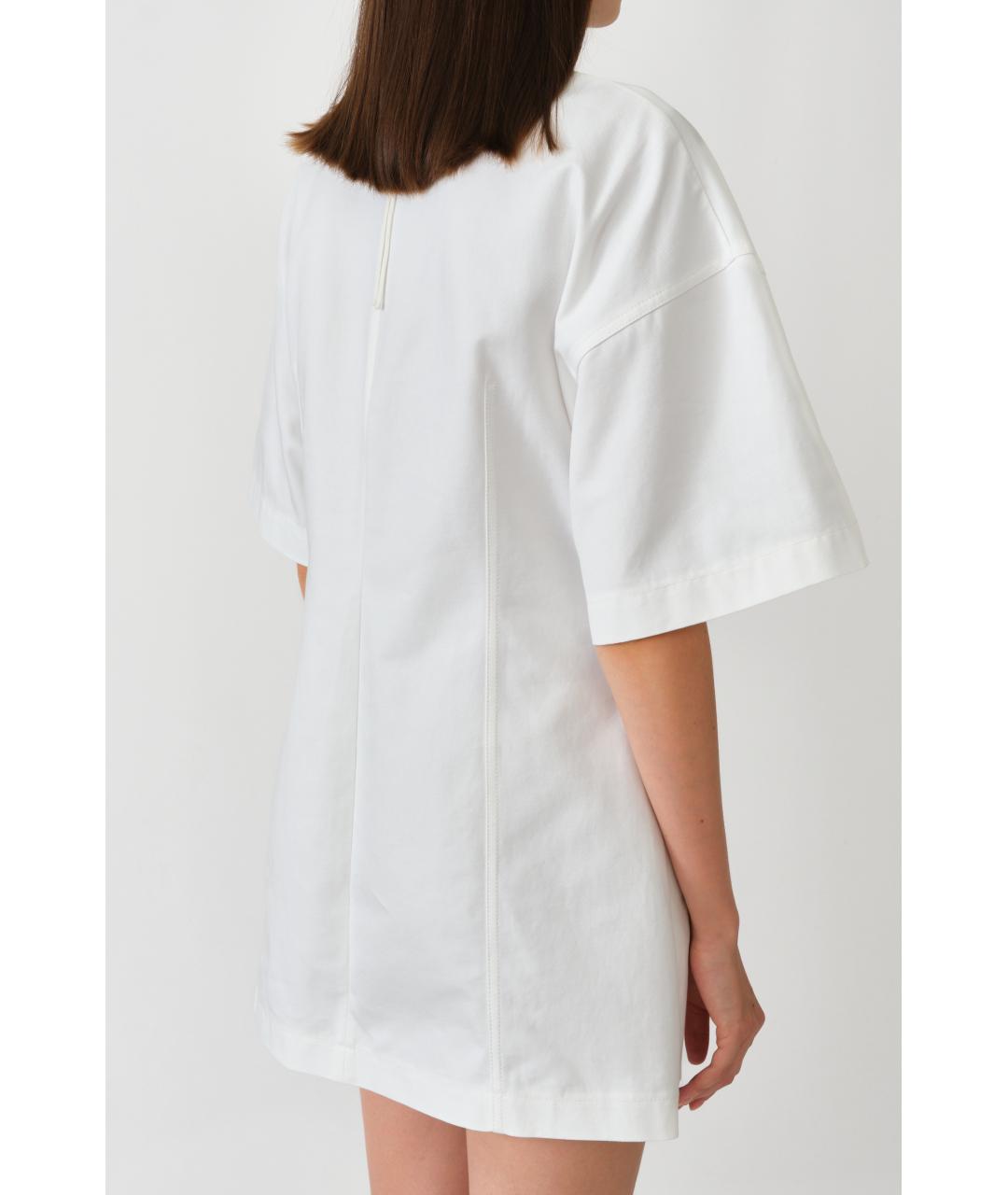 Carven Белое хлопковое повседневное платье, фото 4