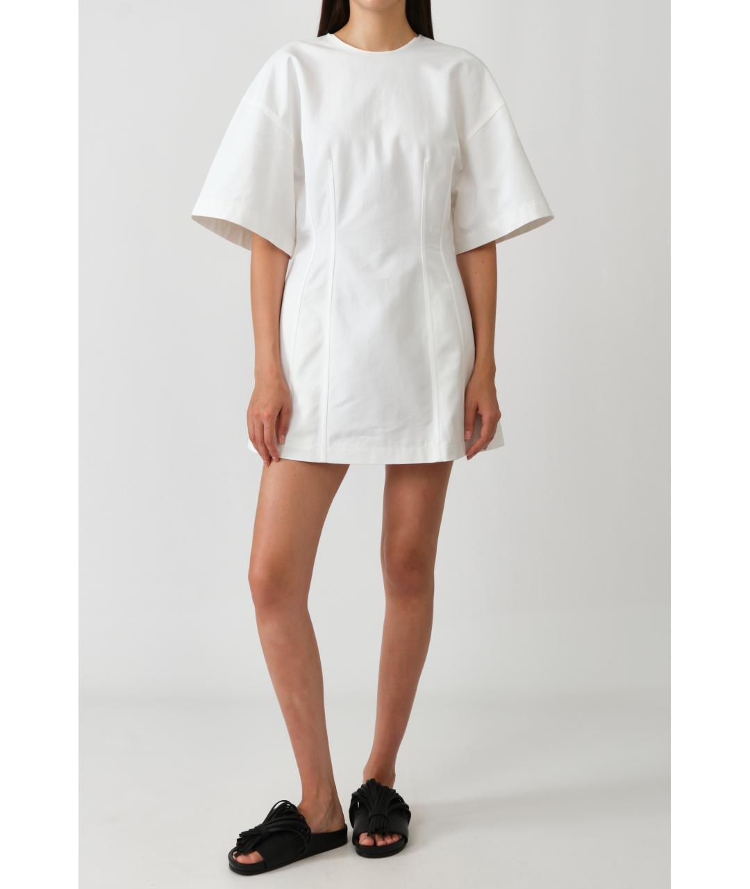 Carven Белое хлопковое повседневное платье, фото 2