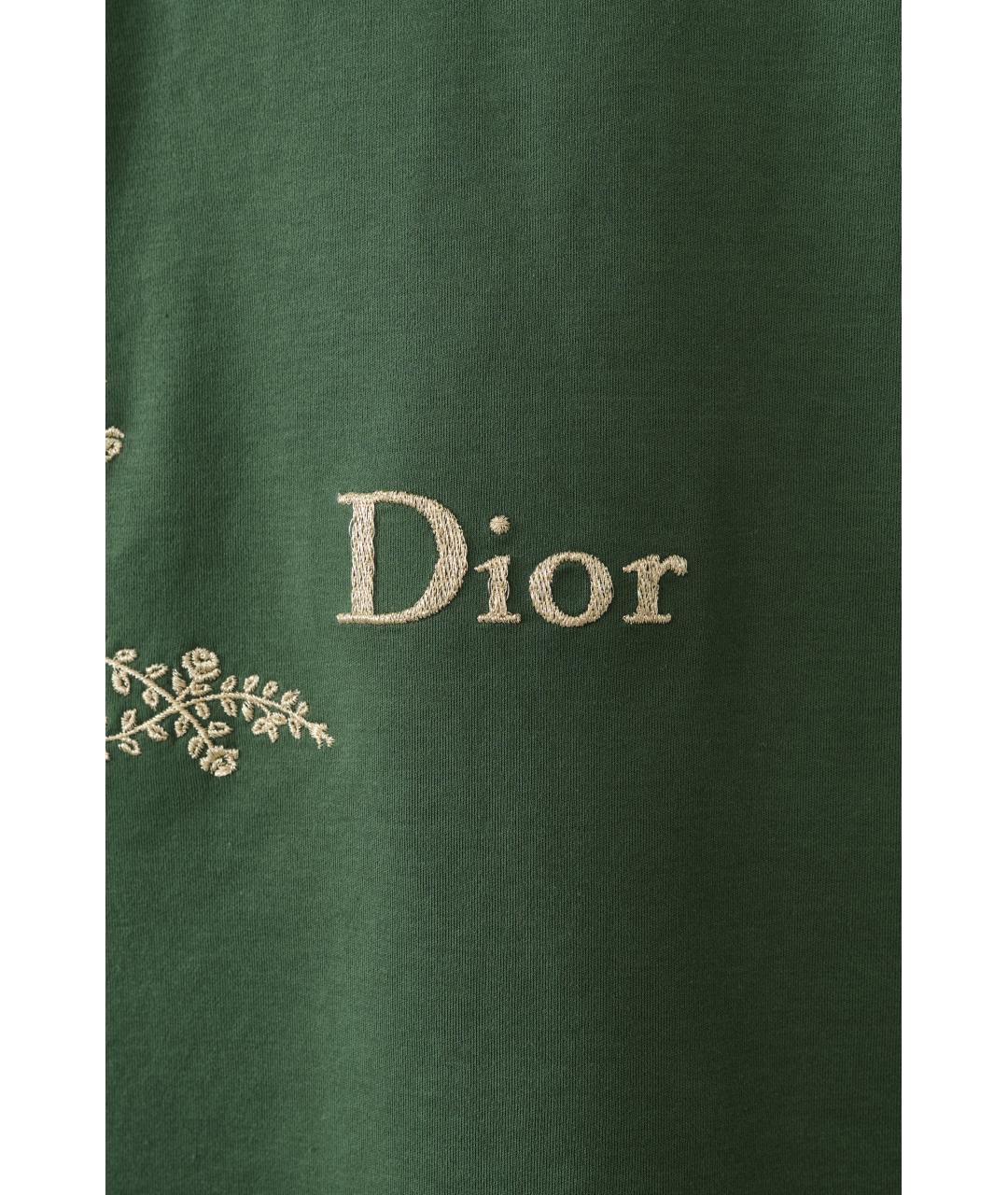 CHRISTIAN DIOR Зеленая хлопковая футболка, фото 6