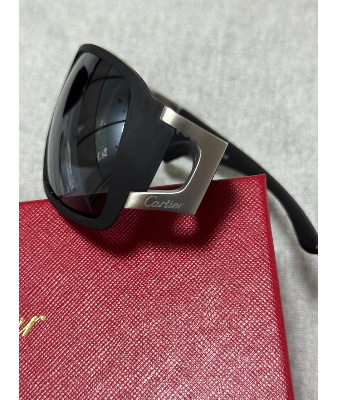 CARTIER Черные пластиковые солнцезащитные очки, фото 9