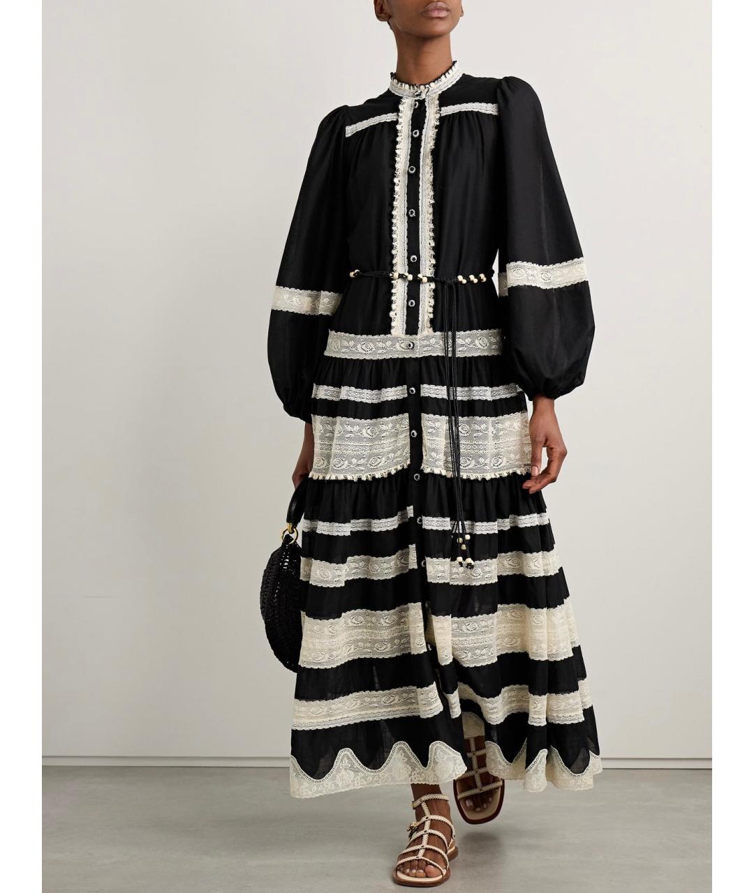 ZIMMERMANN Черное хлопковое коктейльное платье, фото 2