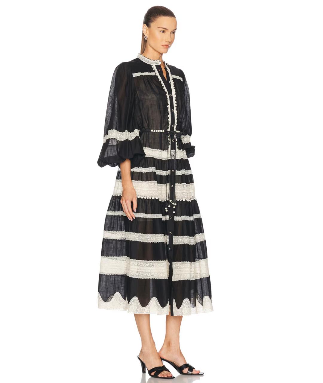 ZIMMERMANN Черное хлопковое коктейльное платье, фото 7