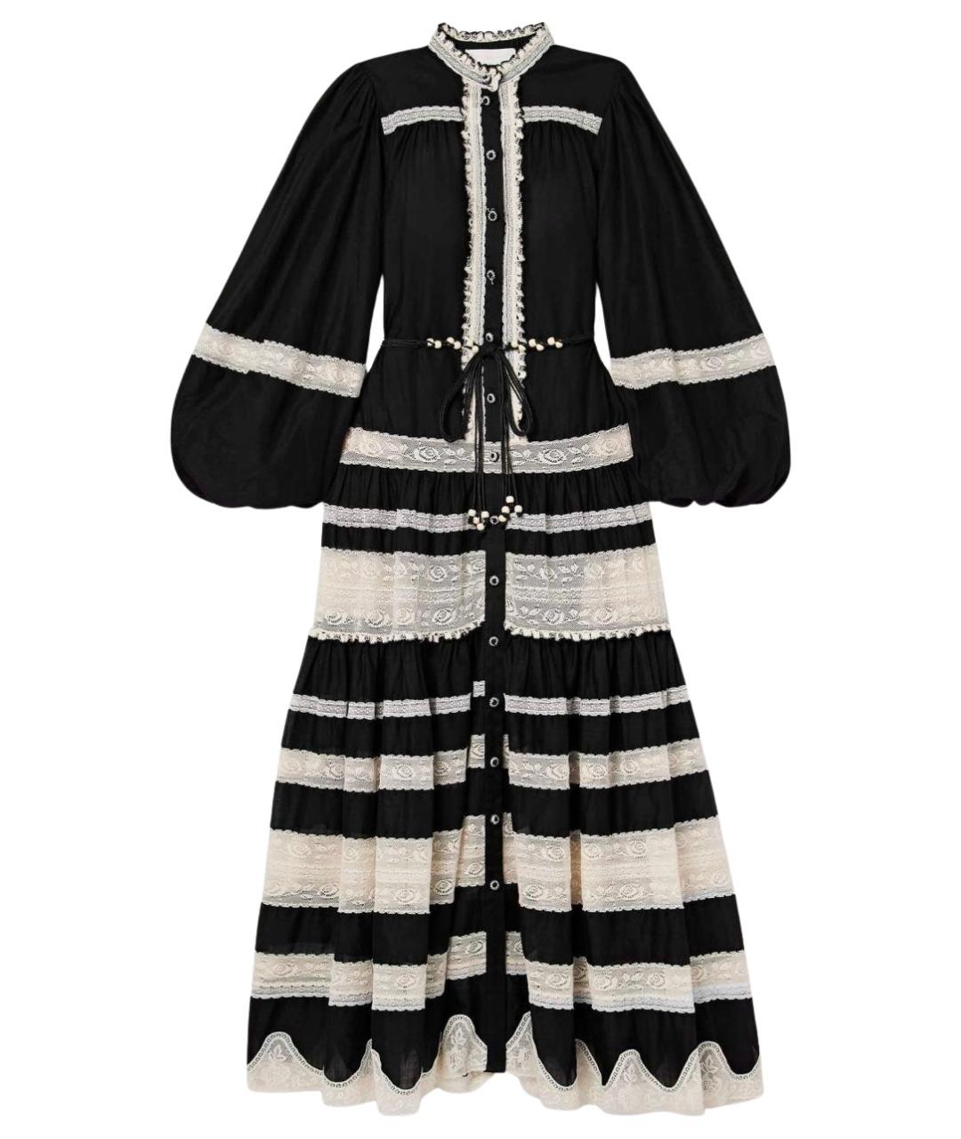 ZIMMERMANN Черное хлопковое коктейльное платье, фото 1