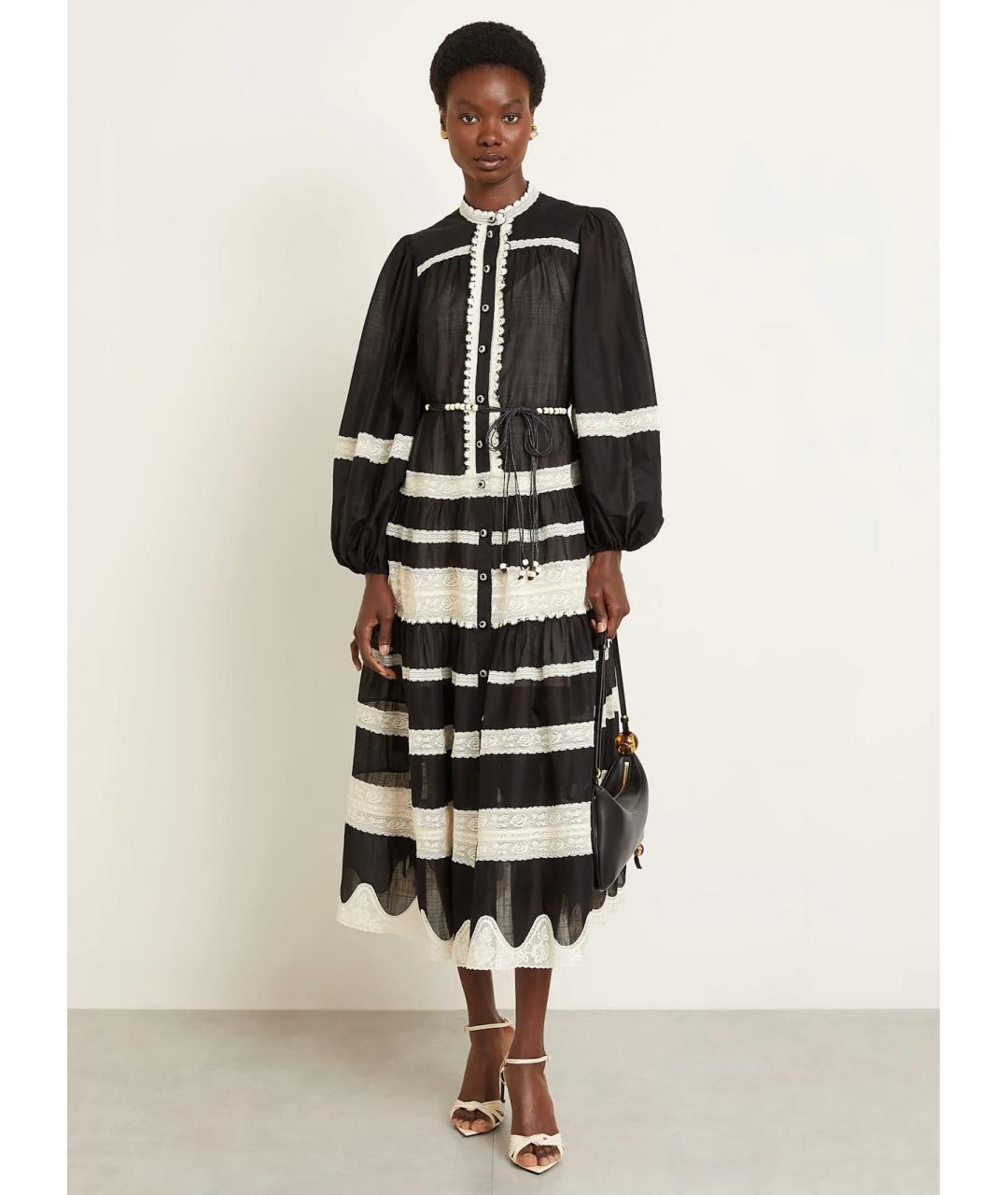 ZIMMERMANN Черное хлопковое коктейльное платье, фото 4