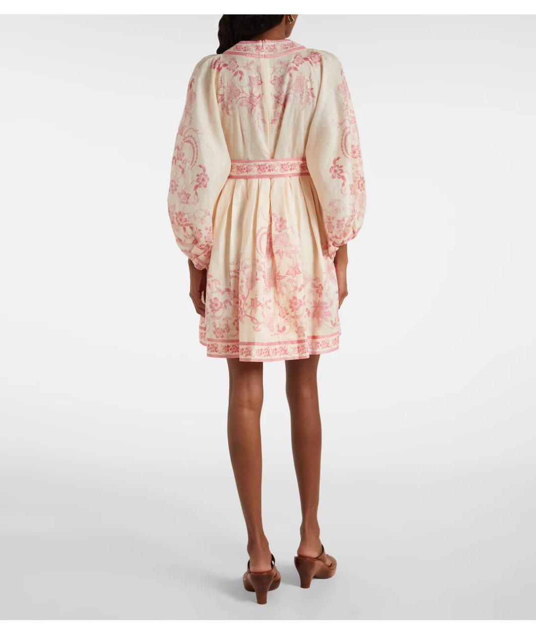 ZIMMERMANN Бежевое льняное коктейльное платье, фото 5