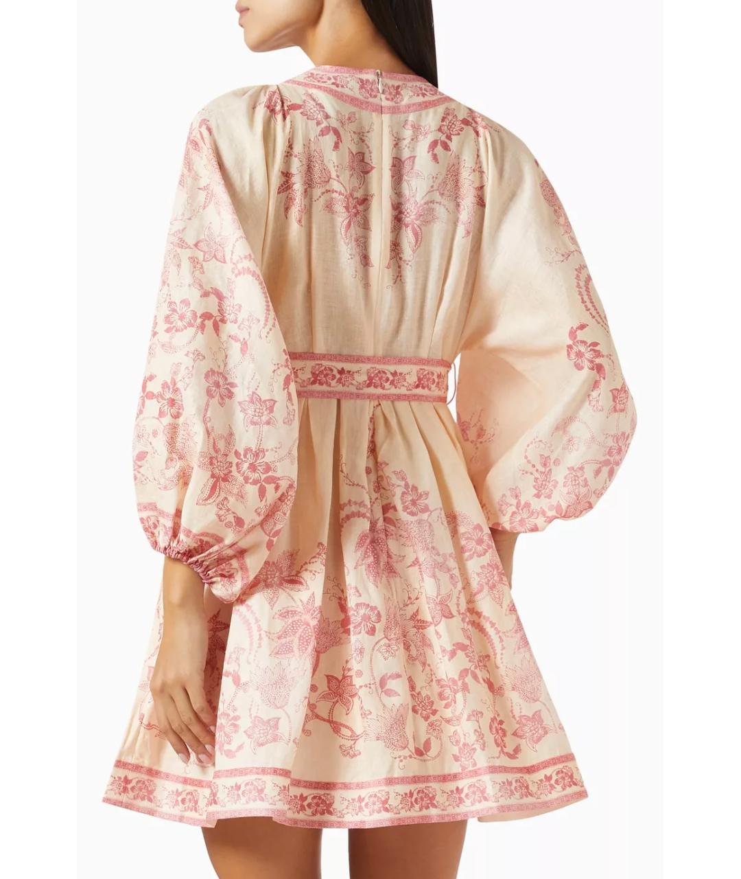 ZIMMERMANN Бежевое льняное коктейльное платье, фото 8
