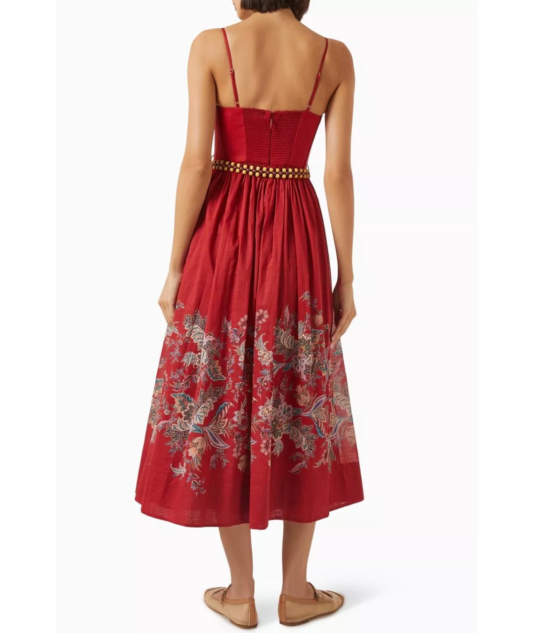 ZIMMERMANN Красное хлопковое коктейльное платье, фото 4