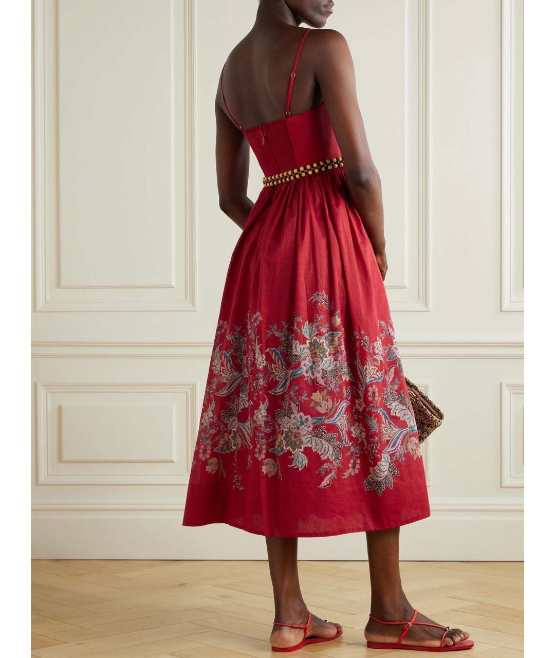 ZIMMERMANN Красное хлопковое коктейльное платье, фото 6