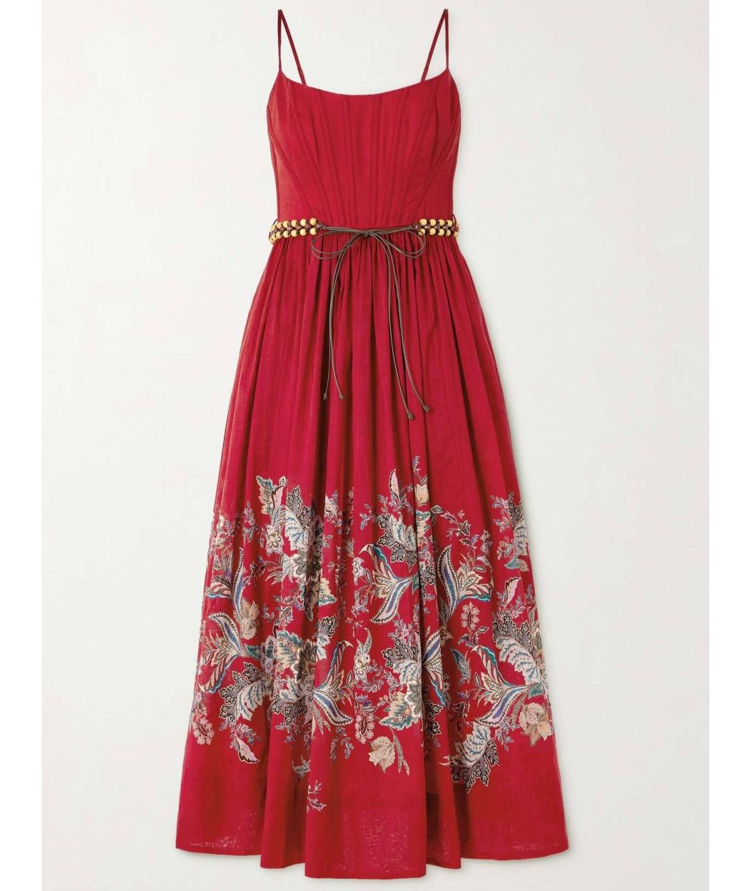 ZIMMERMANN Красное хлопковое коктейльное платье, фото 7