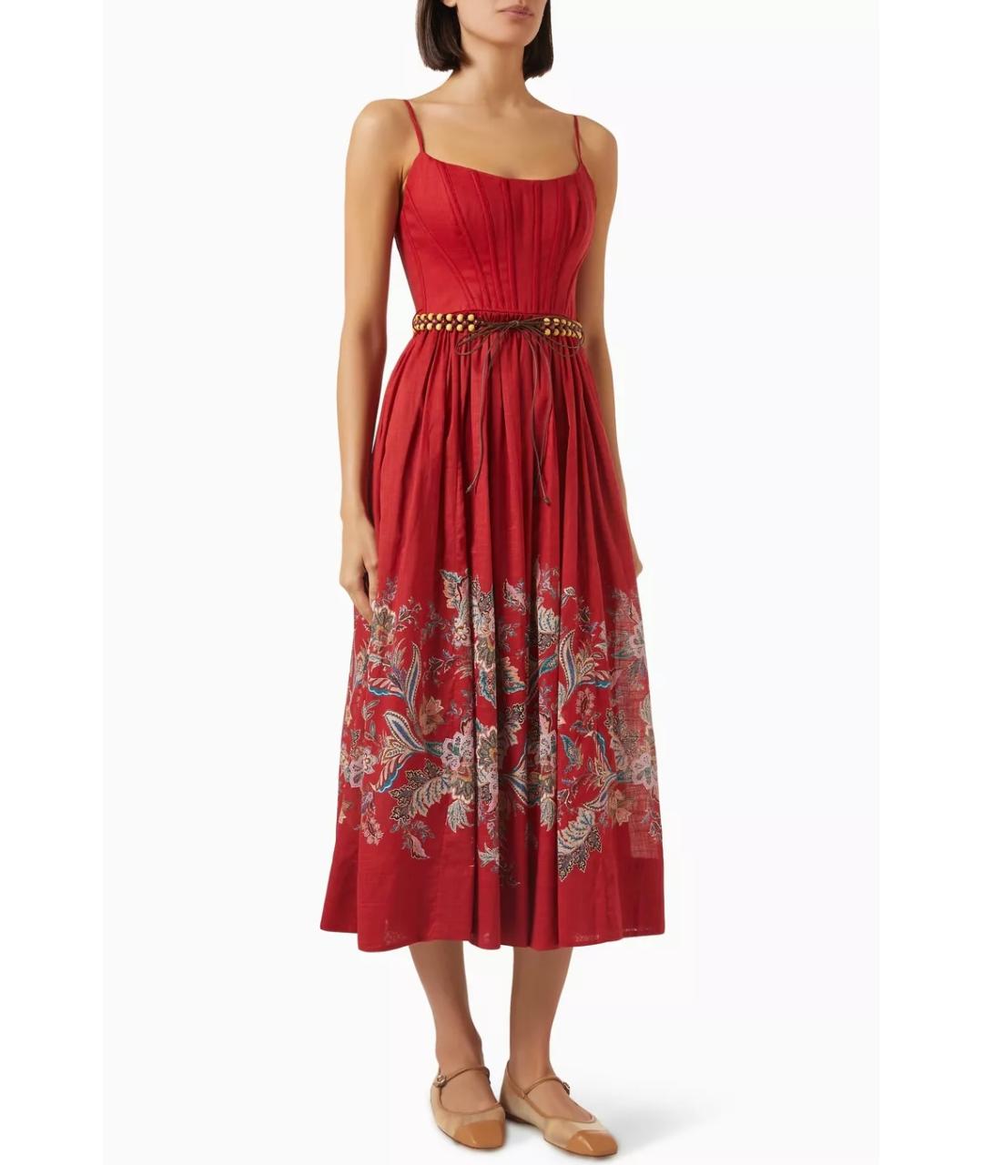 ZIMMERMANN Красное хлопковое коктейльное платье, фото 3