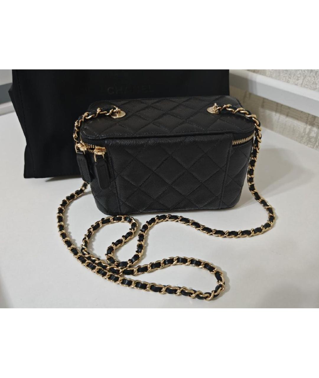 CHANEL Черная кожаная сумка через плечо, фото 6