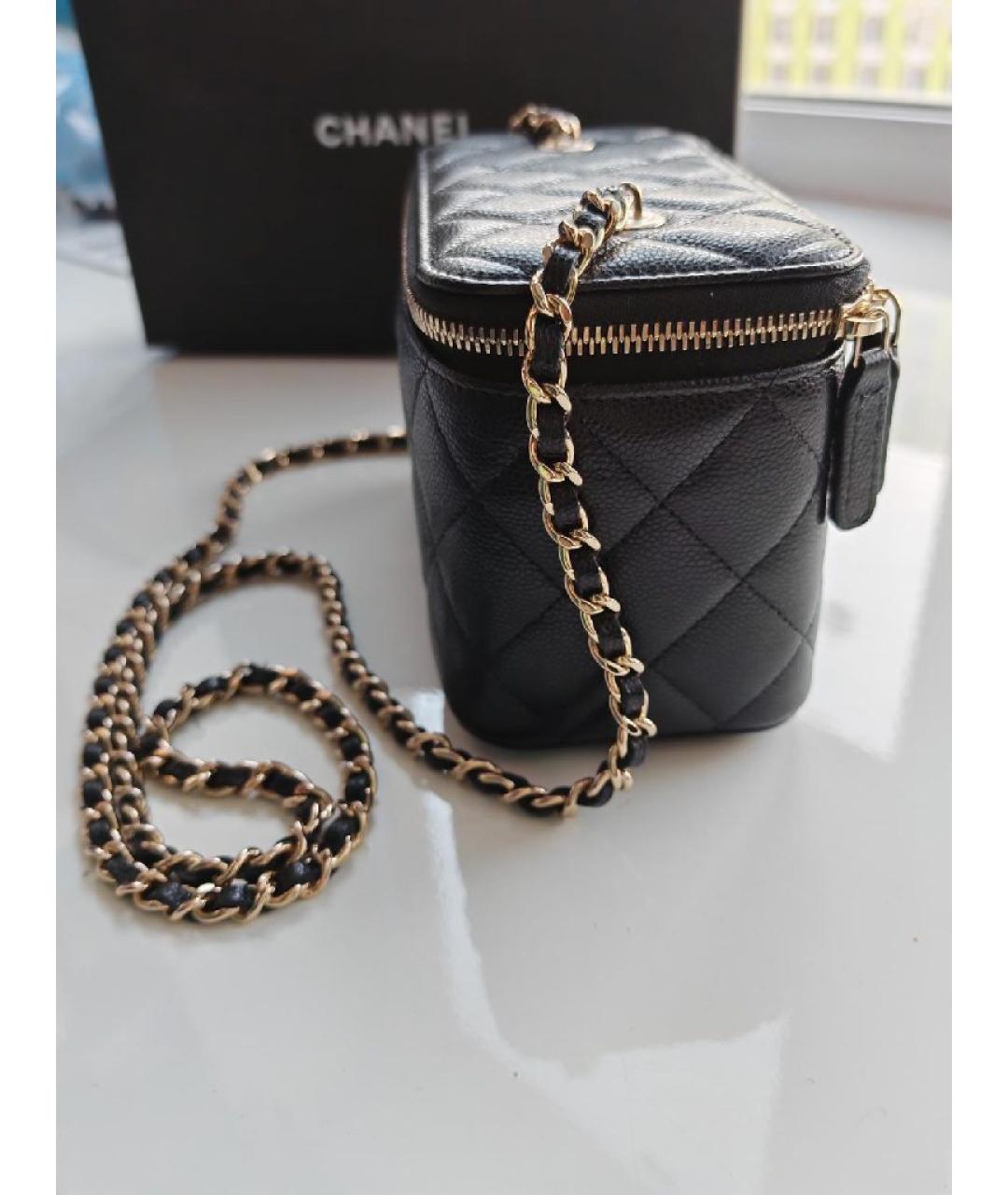 CHANEL Черная кожаная сумка через плечо, фото 2