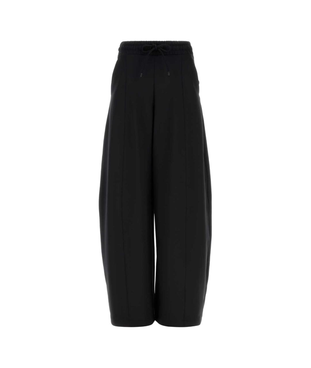 MAX MARA Черные хлопковые прямые брюки, фото 1