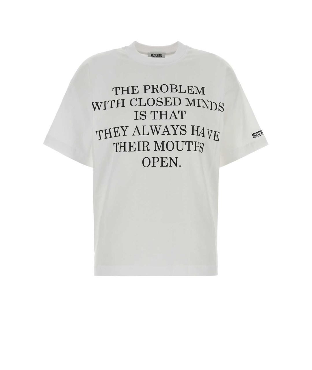 MOSCHINO Белая хлопковая футболка, фото 1