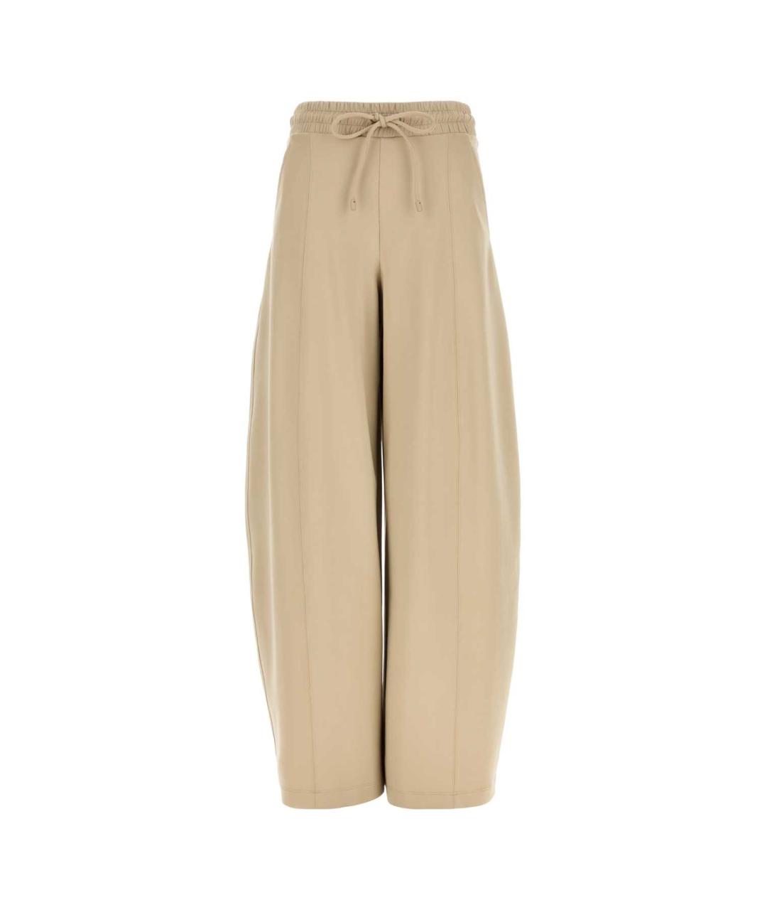 MAX MARA Бежевые хлопковые прямые брюки, фото 1