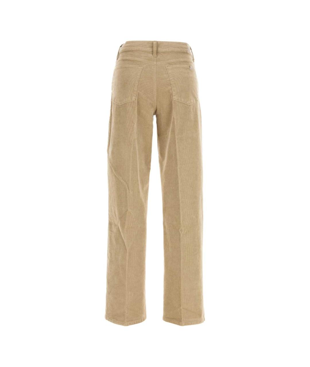 7 FOR ALL MANKIND Бежевые хлопко-полиэстеровые прямые джинсы, фото 2