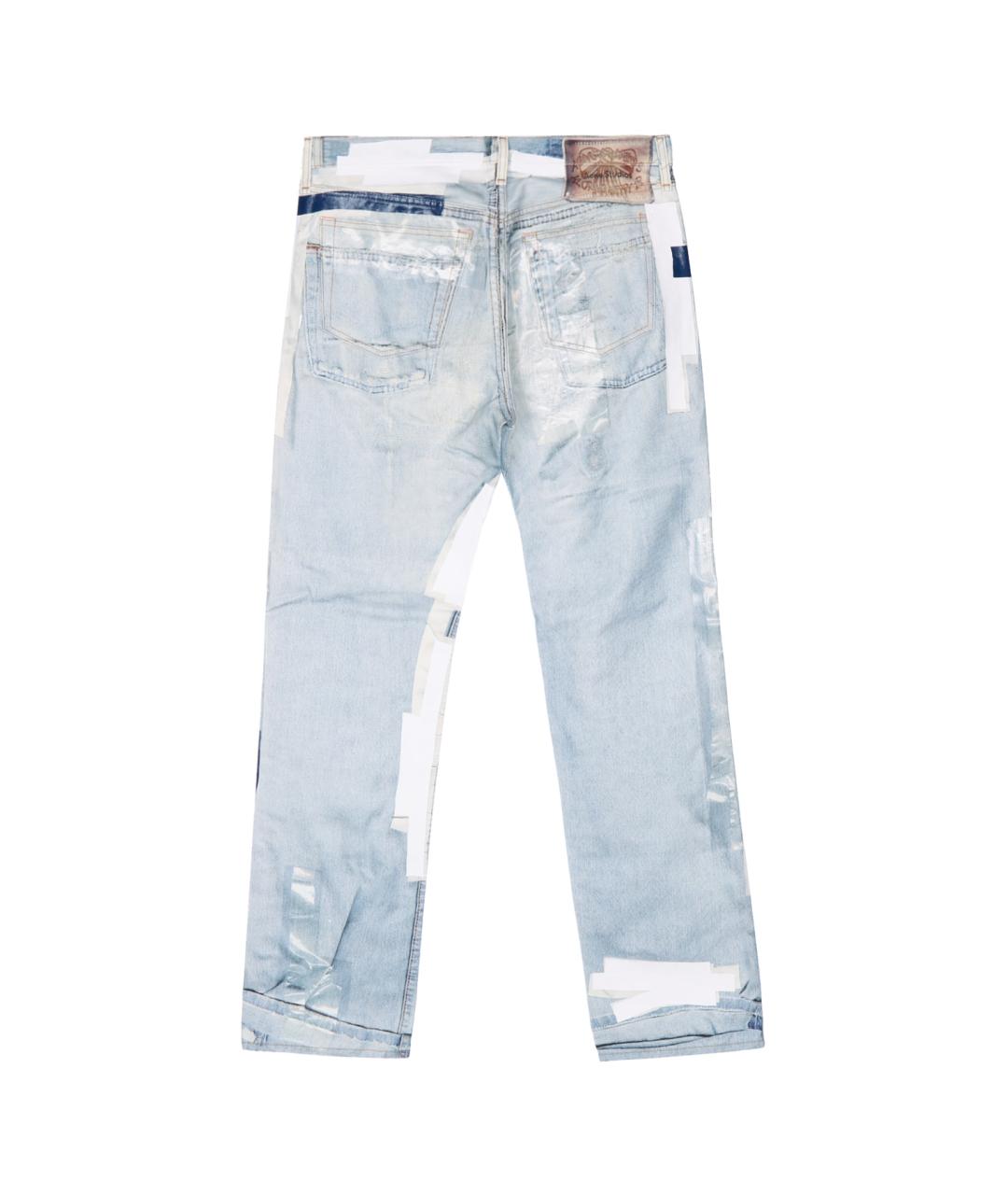 ACNE STUDIOS Синие хлопковые прямые джинсы, фото 2