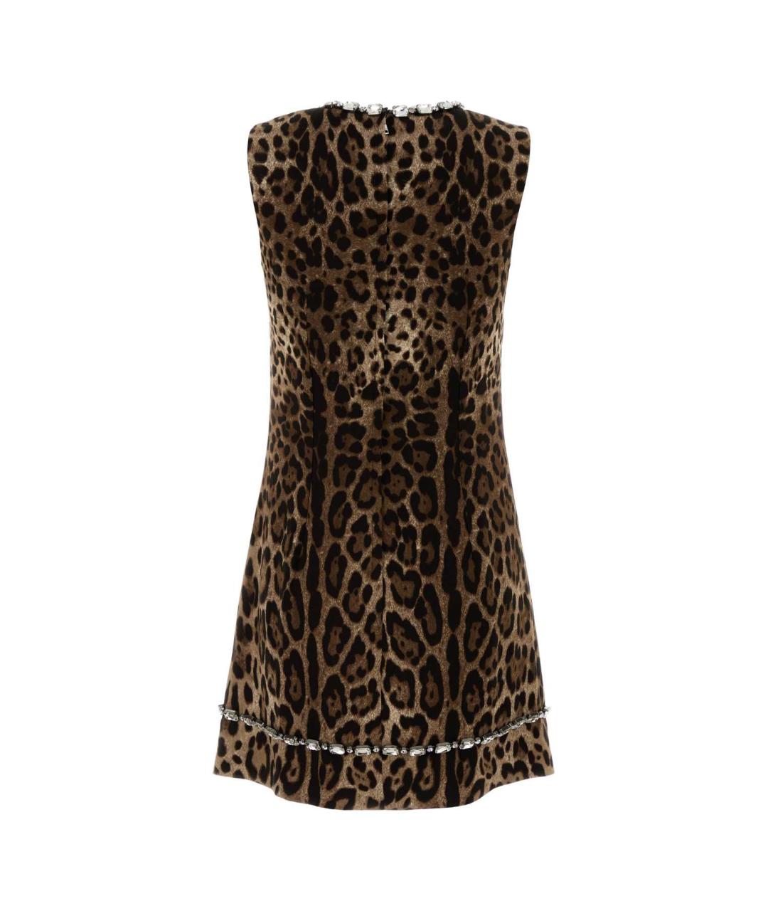 DOLCE&GABBANA Коричневое шелковое коктейльное платье, фото 2