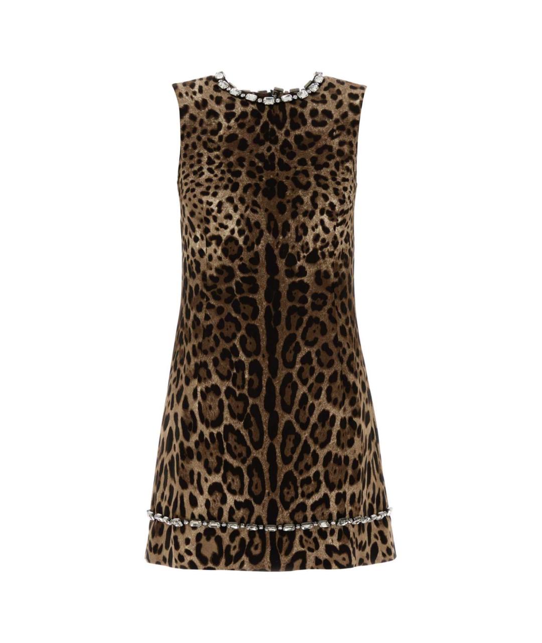 DOLCE&GABBANA Коричневое шелковое коктейльное платье, фото 1