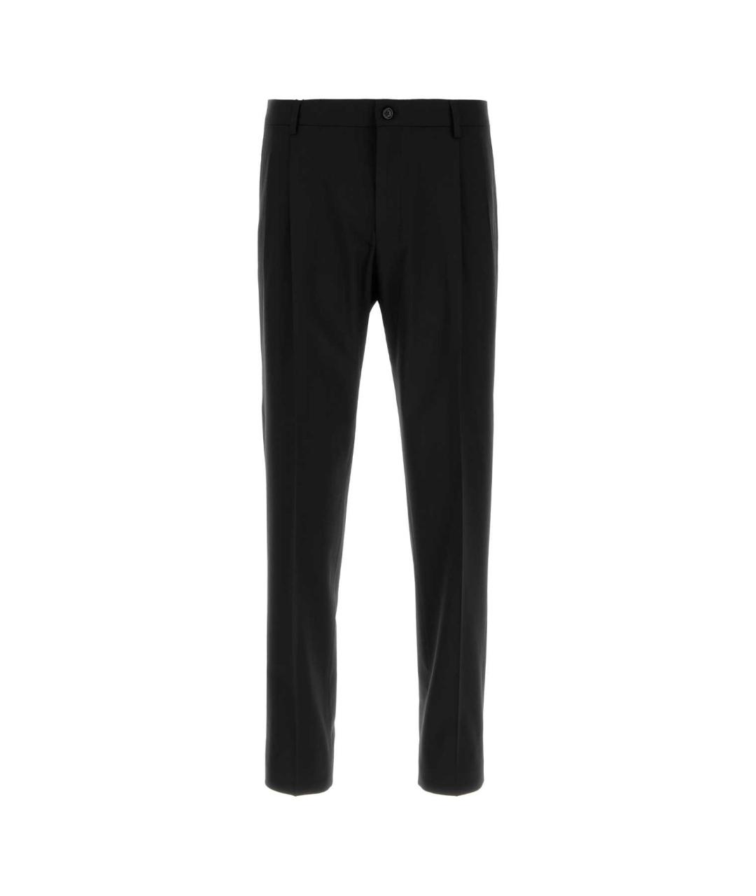DOLCE&GABBANA Черные шерстяные классические брюки, фото 1
