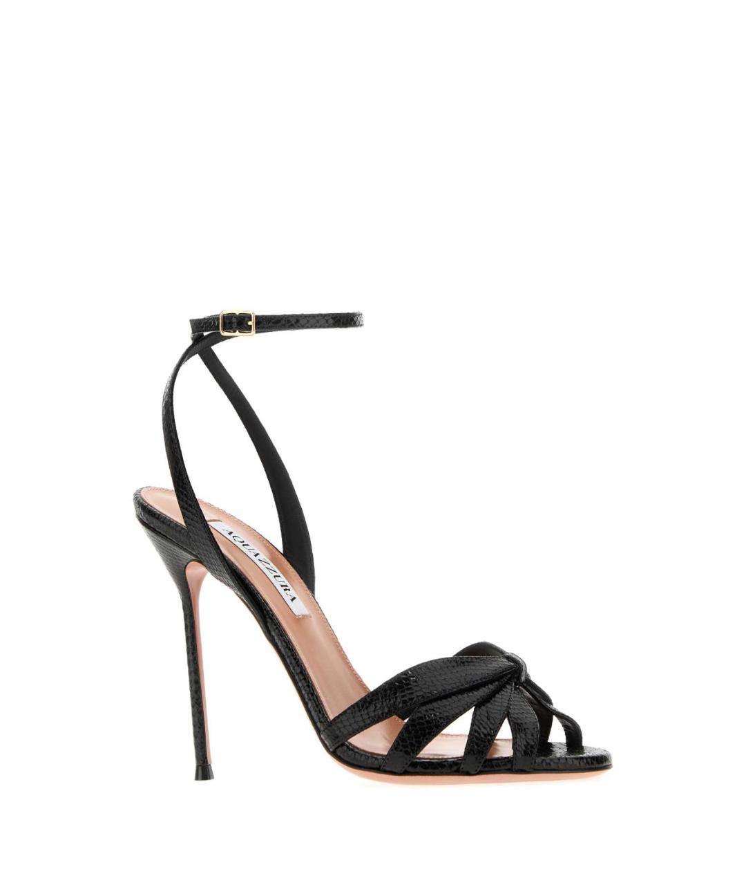 AQUAZZURA Черные кожаные босоножки, фото 2