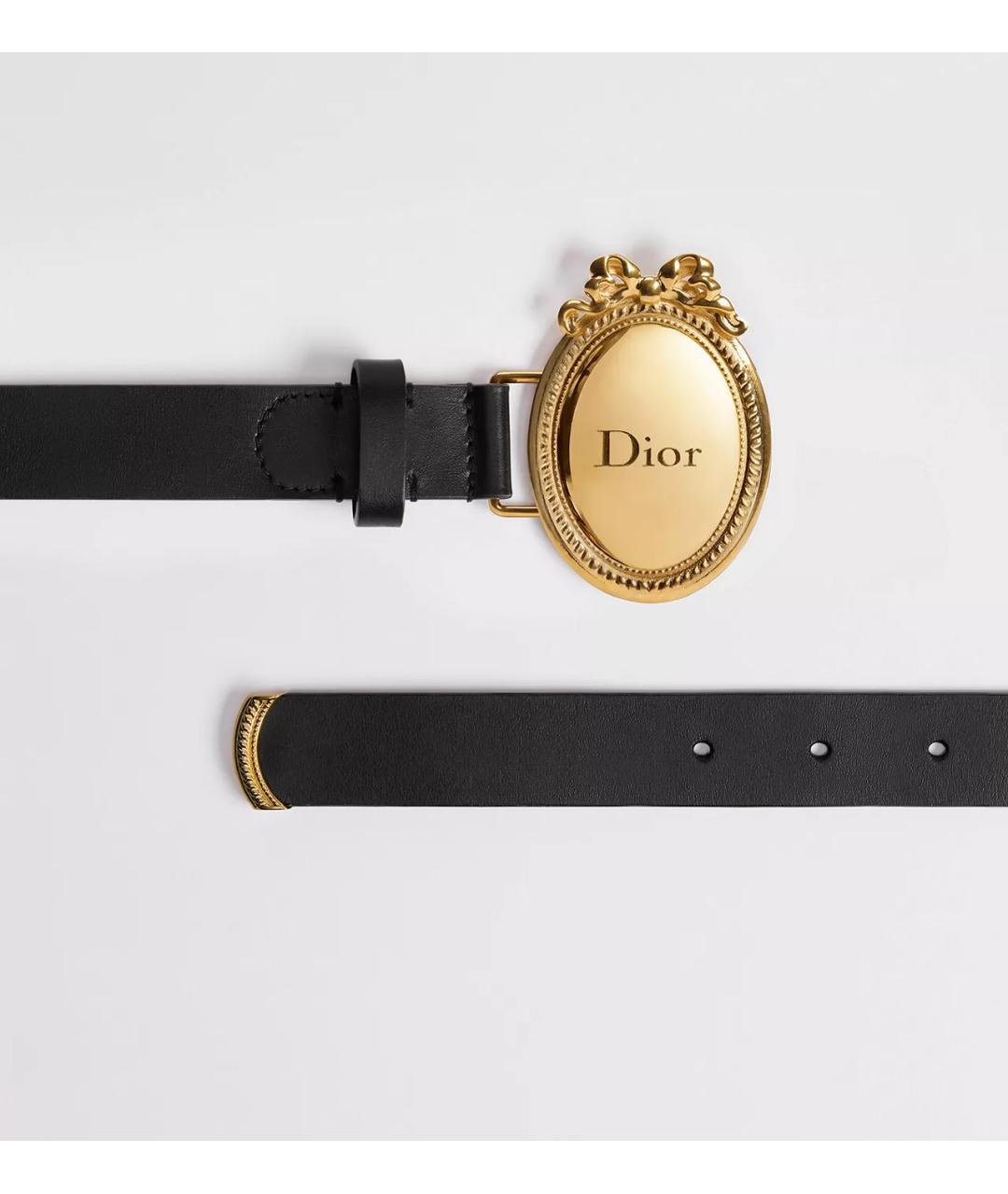 CHRISTIAN DIOR Черный кожаный ремень, фото 2