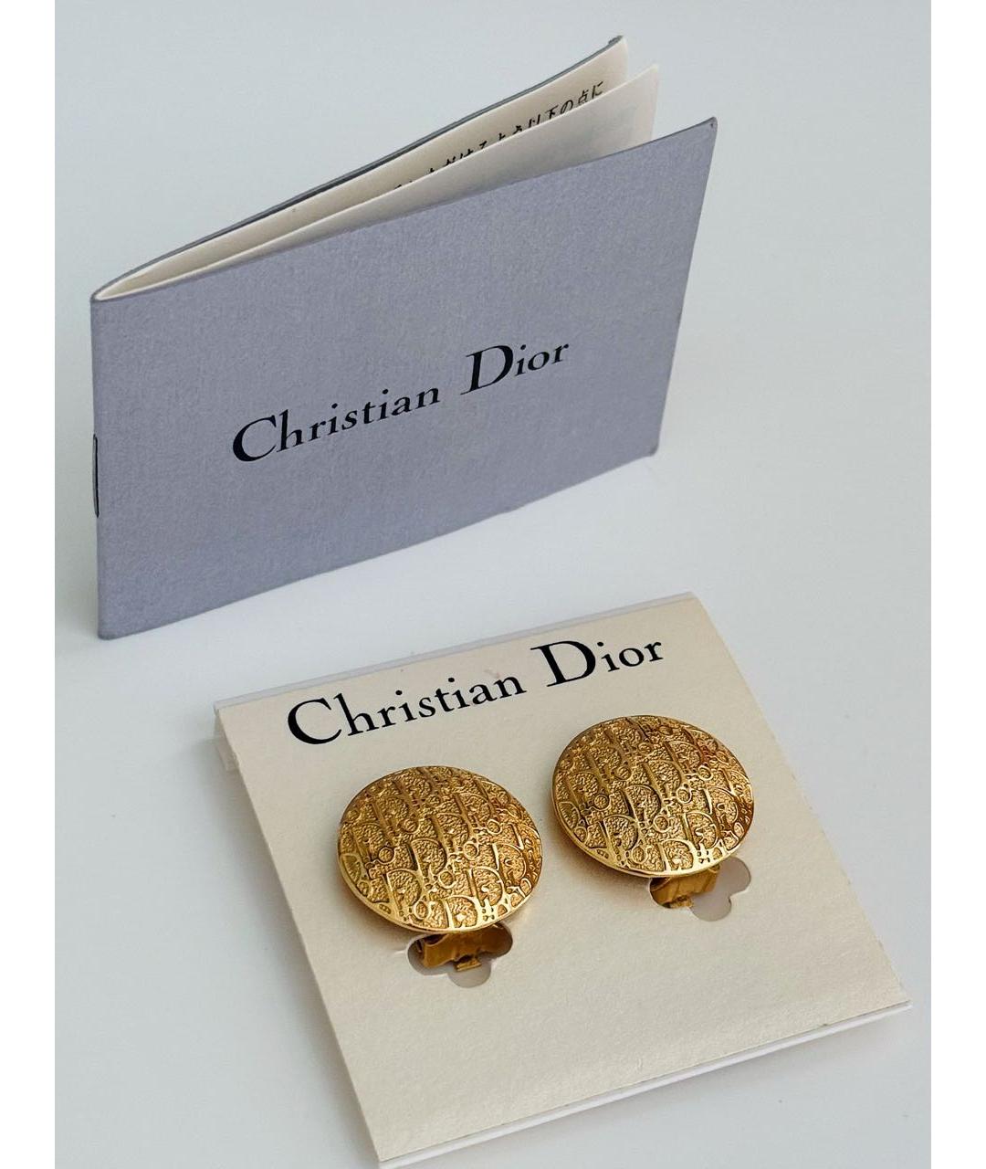 CHRISTIAN DIOR Золотые позолоченные клипсы, фото 4