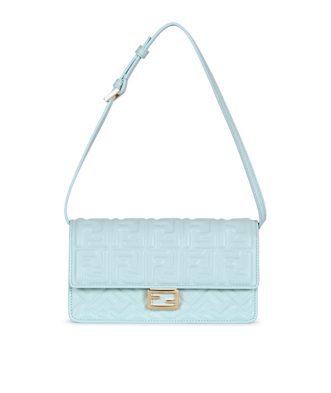 FENDI Голубая кожаная сумка через плечо, фото 1