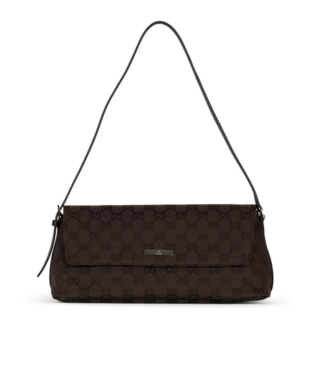 GUCCI Коричневая тканевая сумка через плечо, фото 1