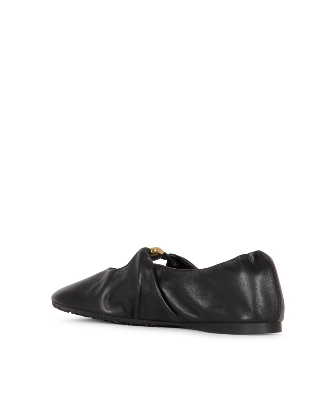 LOEWE Черные кожаные балетки, фото 3