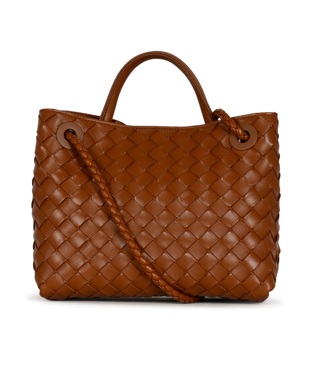 BOTTEGA VENETA Коричневая кожаная сумка тоут, фото 3