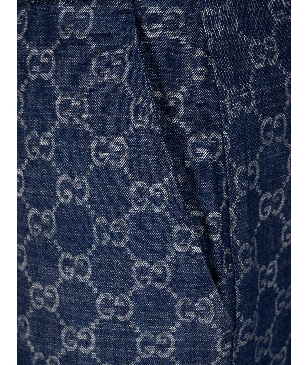 GUCCI Синие хлопковые прямые джинсы, фото 5