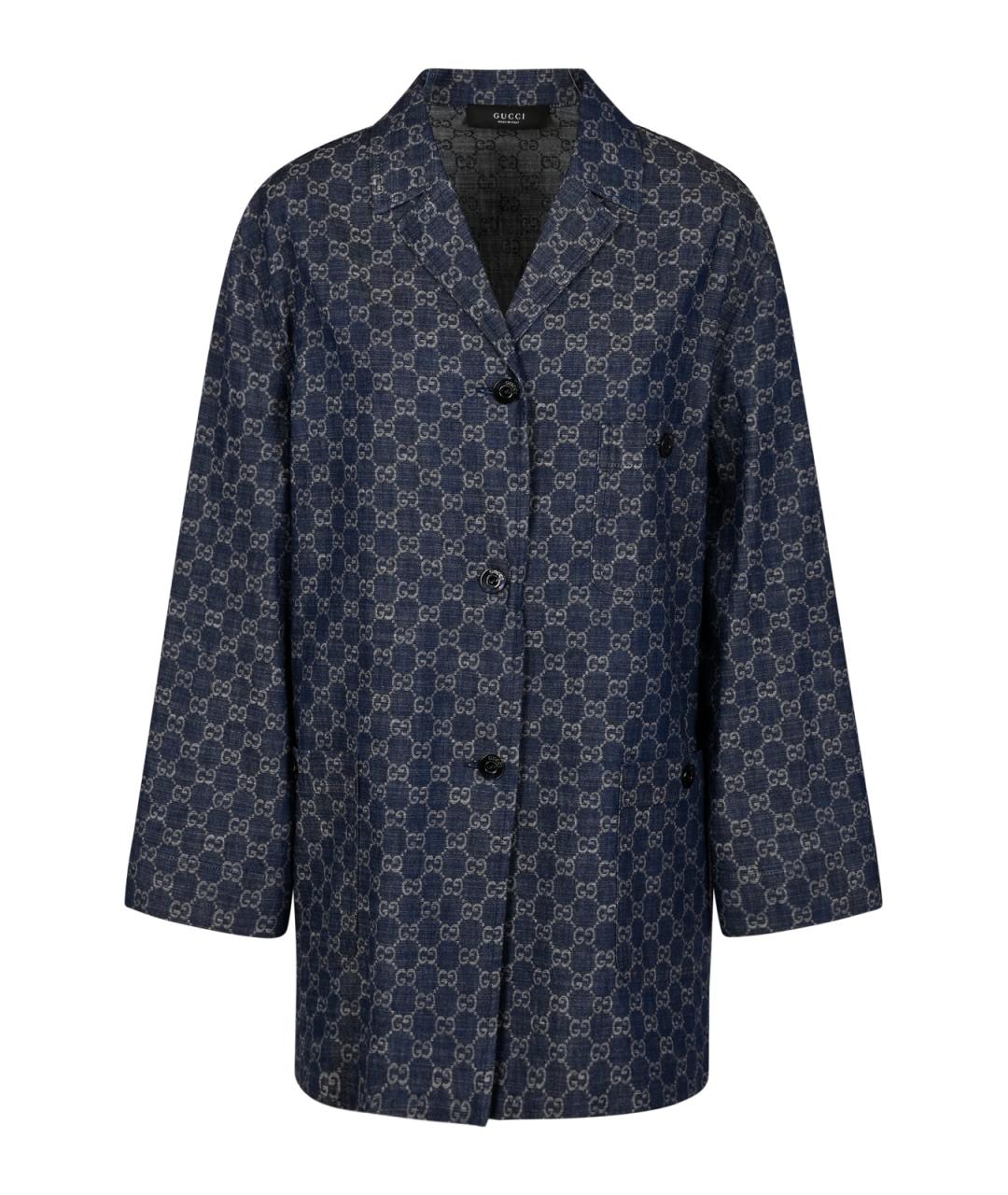 GUCCI Синяя хлопковая рубашка, фото 1