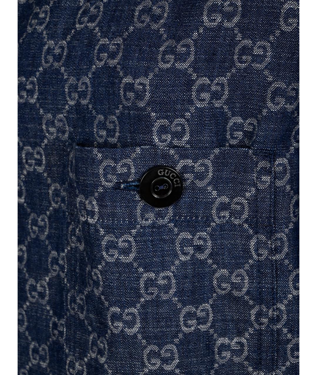 GUCCI Синяя хлопковая рубашка, фото 3