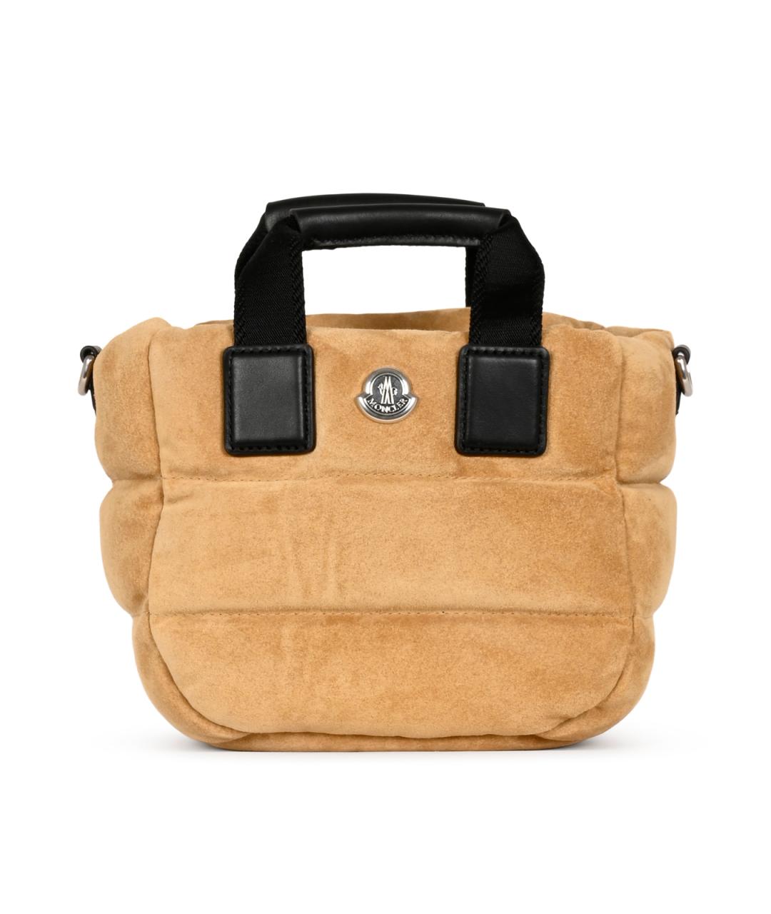 MONCLER Коричневая тканевая сумка тоут, фото 1
