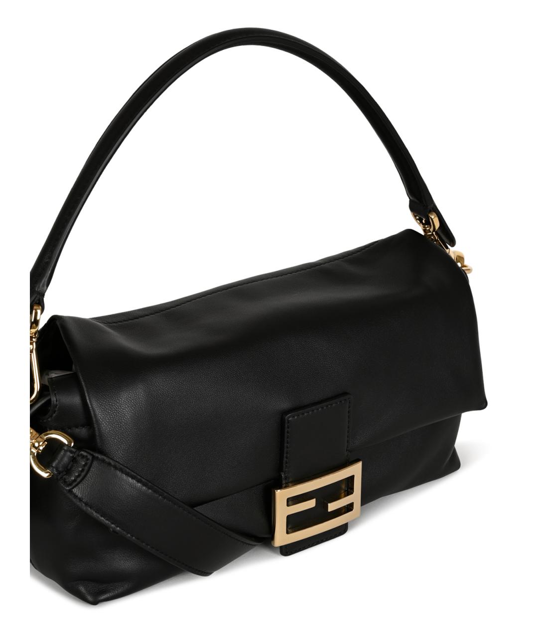 FENDI Черная кожаная сумка через плечо, фото 4