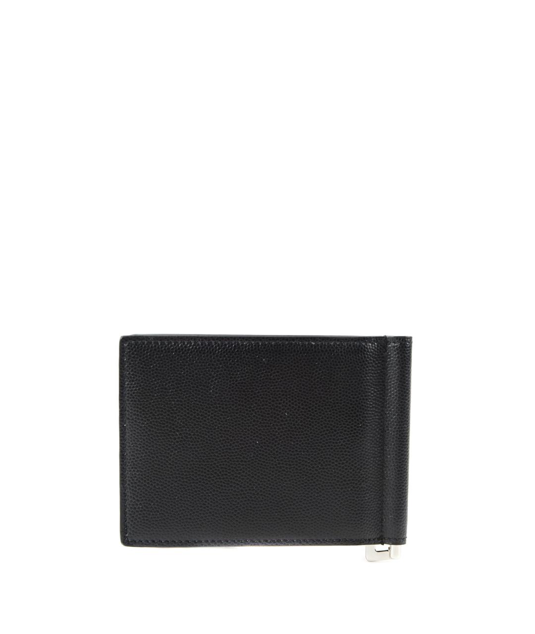 SAINT LAURENT Черный кожаный кошелек, фото 3