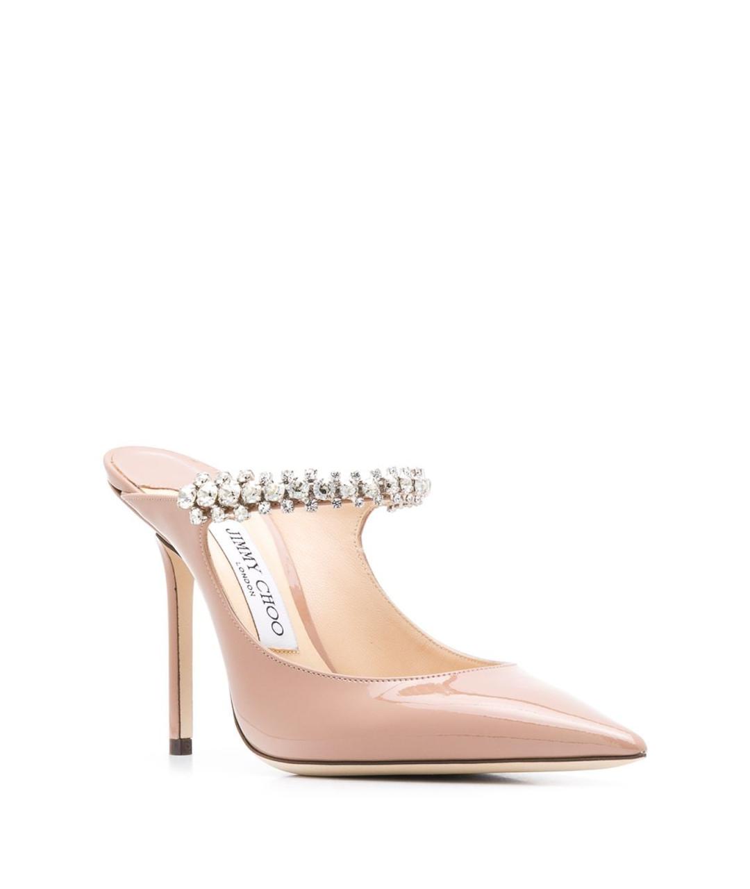 JIMMY CHOO Розовые кожаные мюли, фото 2