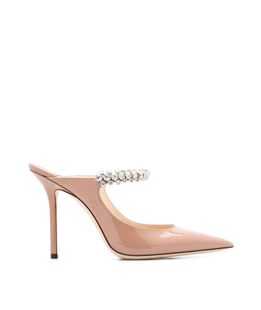 JIMMY CHOO Розовые кожаные мюли, фото 1