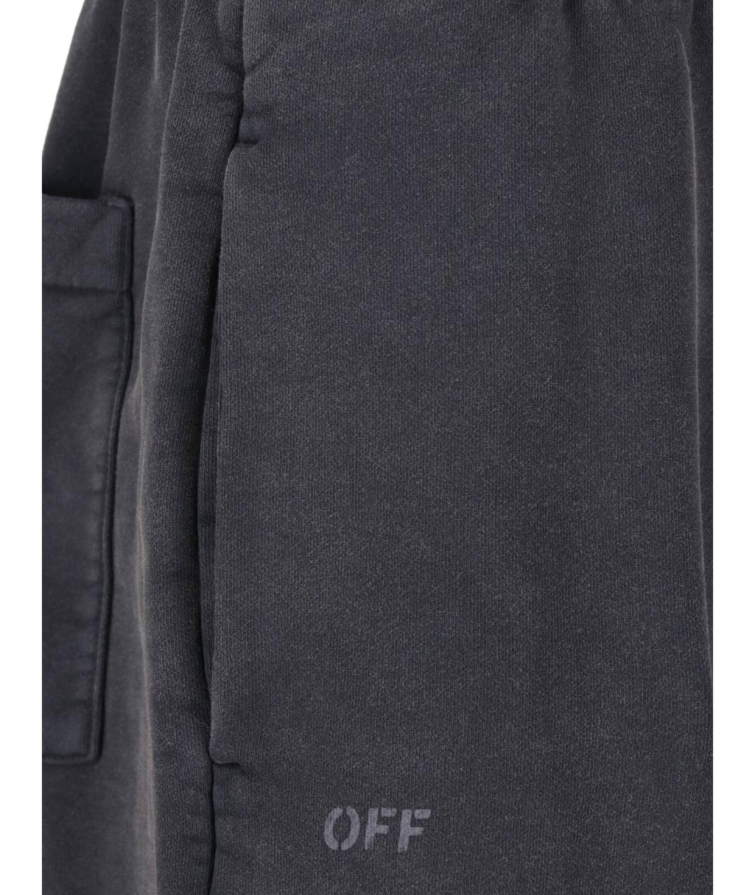 OFF-WHITE Черные хлопковые повседневные брюки, фото 5