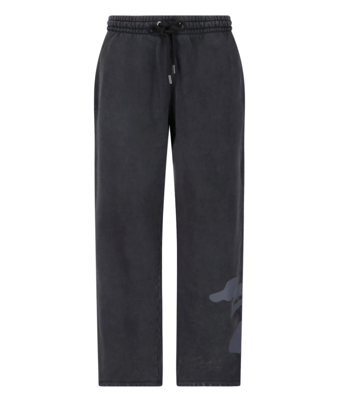 OFF-WHITE Черные хлопковые повседневные брюки, фото 1