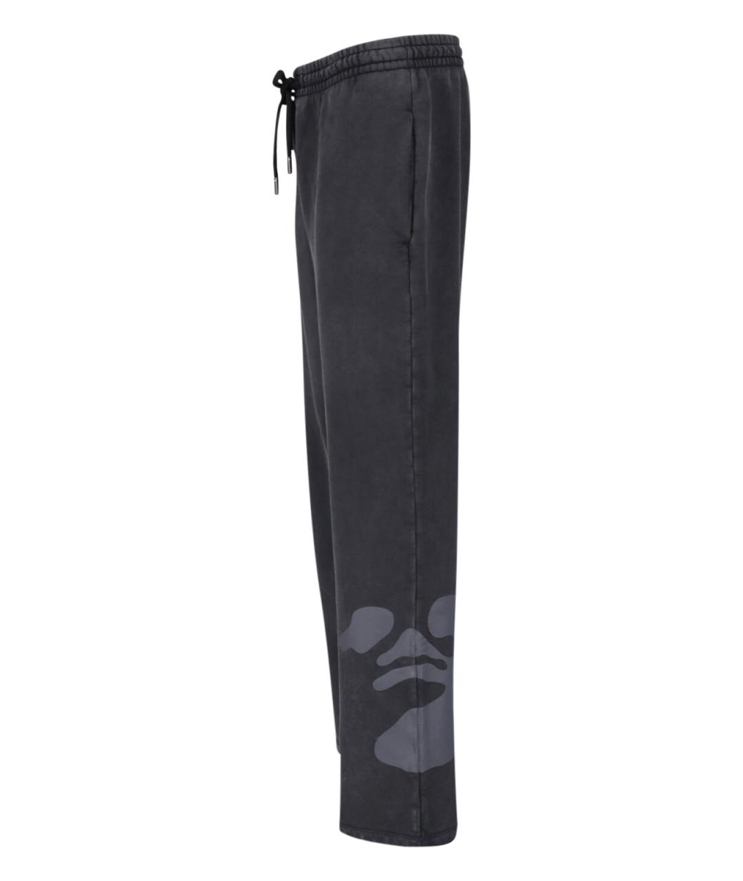 OFF-WHITE Черные хлопковые повседневные брюки, фото 3