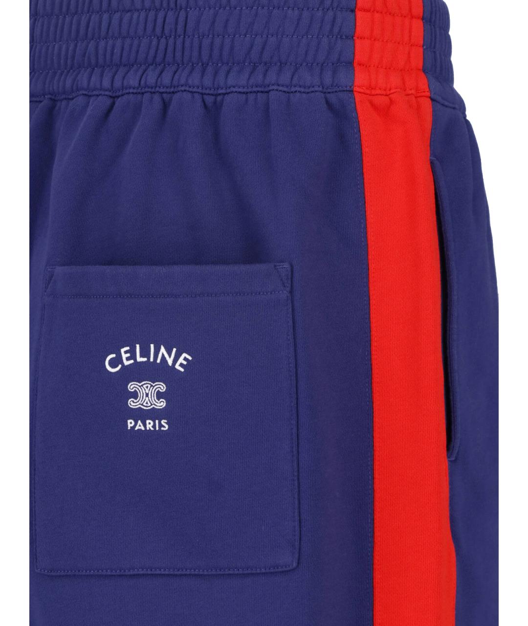 CELINE Синие хлопковые шорты, фото 4